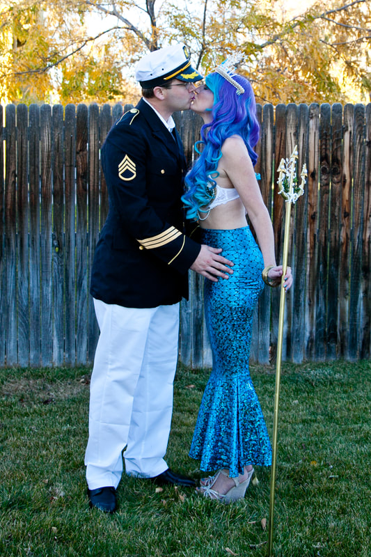 Mermaid and Sailor Captain DIY Halloween Costumes. Check out the DIY Mermaid and Sailor tutorial post for step-by-step instructions. For more DIY and felt crafting inspiration, follow The Felt Habit on Pinterest!